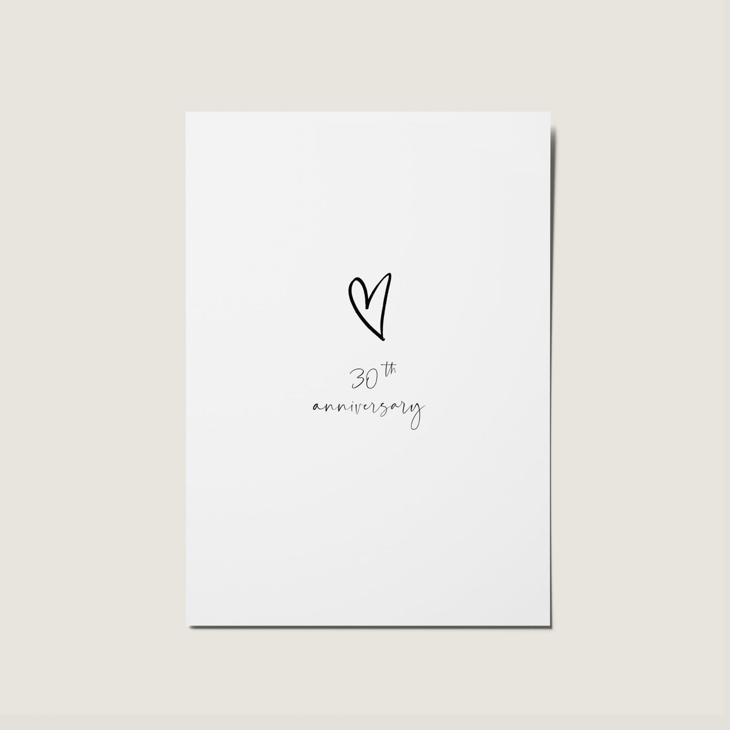 Pearl Wedding Anniversary 30 Years Heart Card