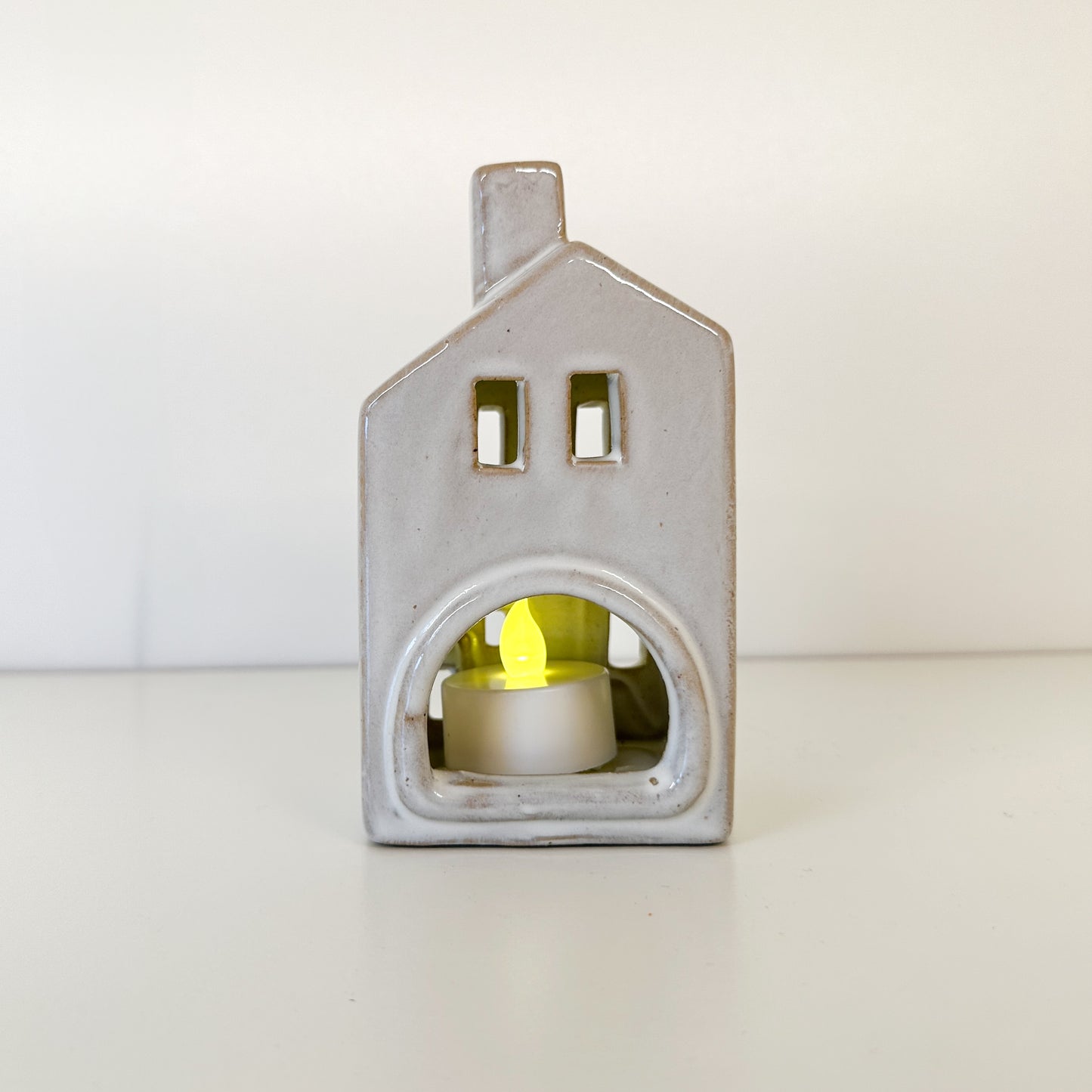 Glazed House with LED Candle