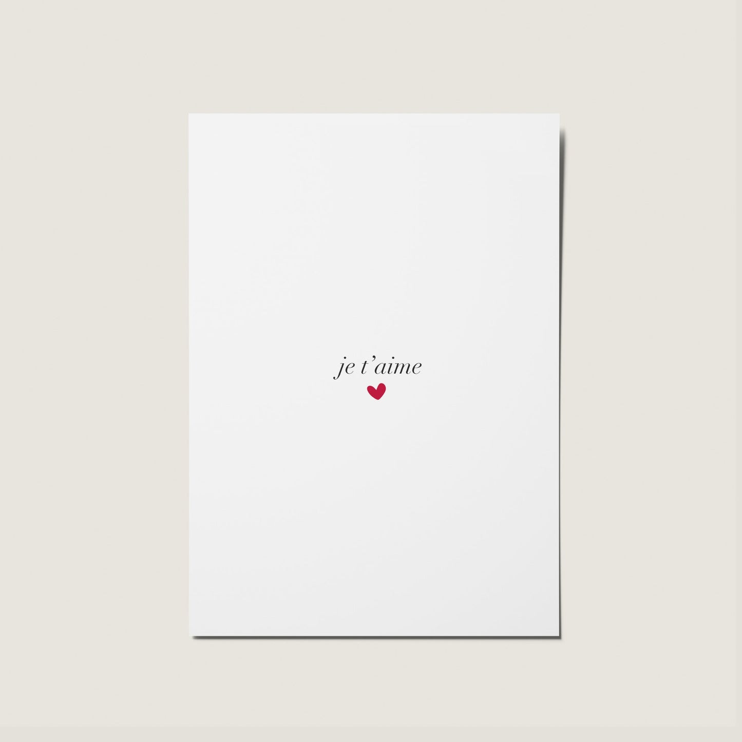 Je T'aime Minimal Card