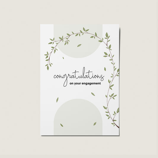 Congratulations On Your Engagement Minimal Floral Card