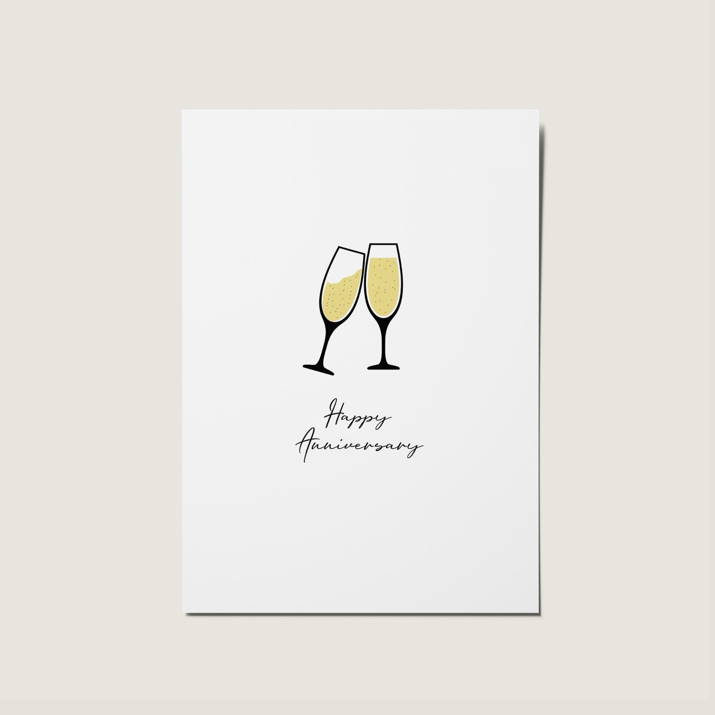 Happy Anniversary Minimal Cheers Card