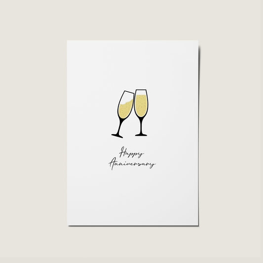 Happy Anniversary Minimal Cheers Card