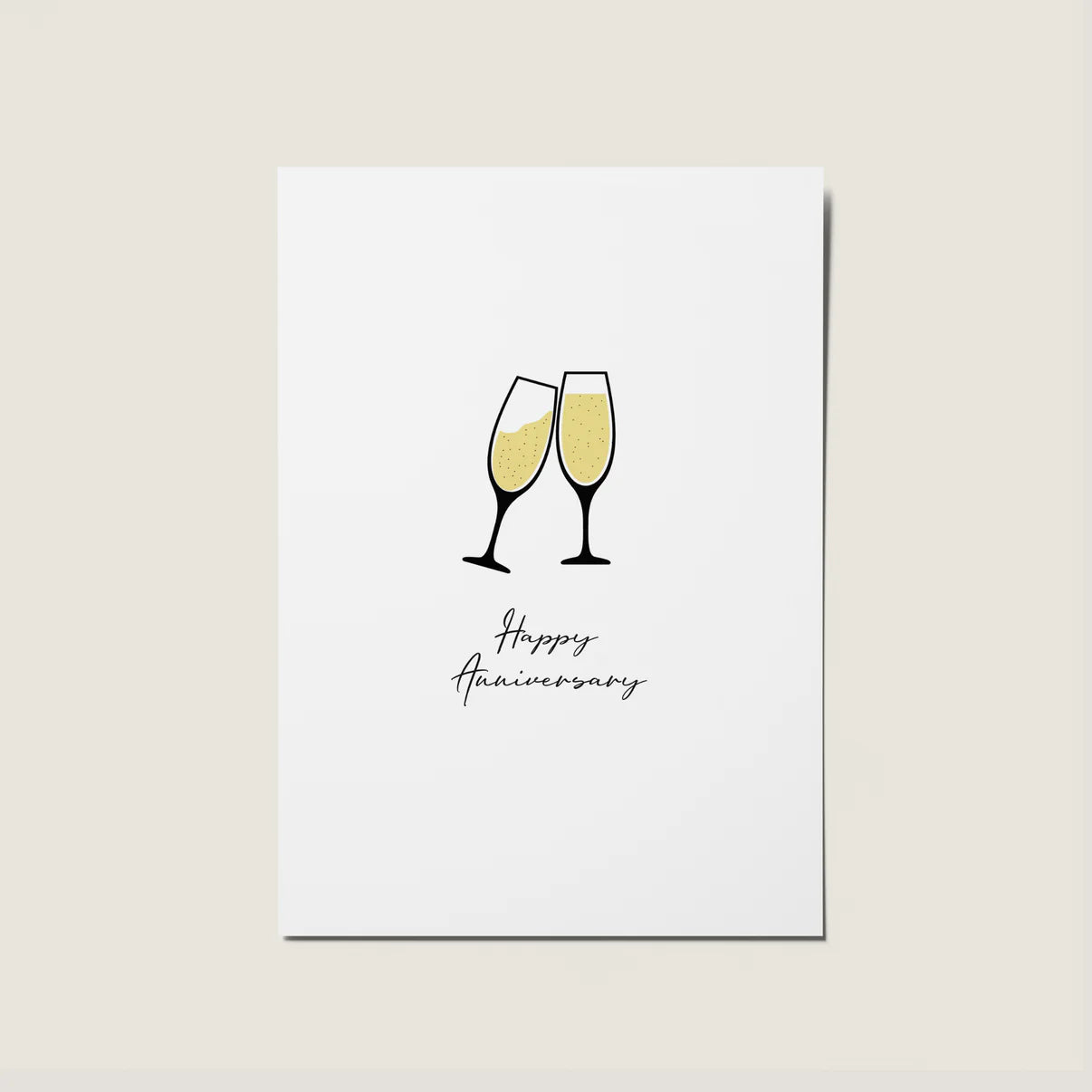 Happy Anniversary Minimal Cheers Card