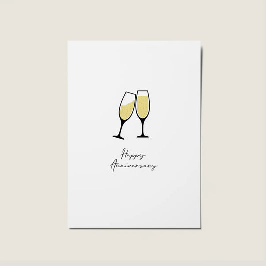 Happy Anniversary Minimal Cheers Card