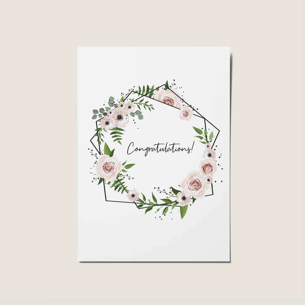 Floral Congratulations Minimal Card