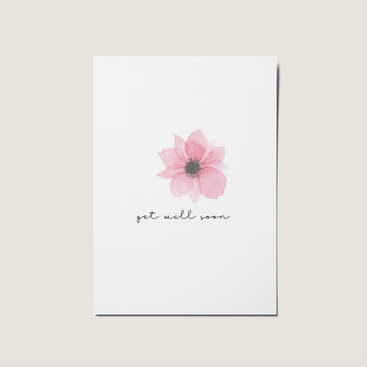 Get Well Soon Floral Watercolour Card